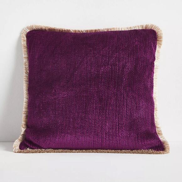 Anthropologie Purple Valentina Velvet Fringe Pillow – Discontinued NWT - Picture 1 of 4